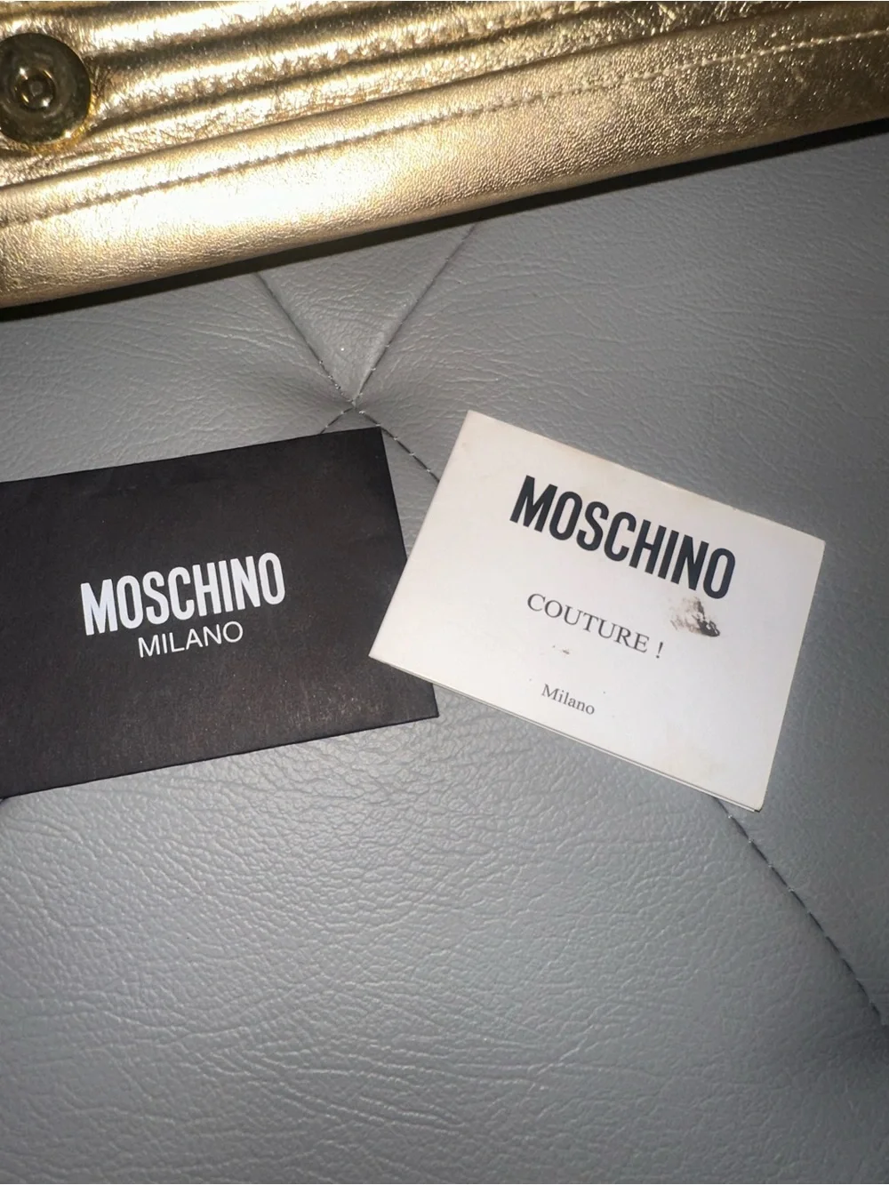 Moschino Gold Moto Jacket Crossbody Bag